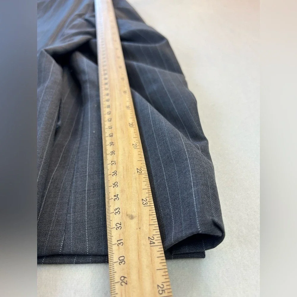 RALPH RALPH LAUREN Grey Pinstripe Blazer Sport Coat Prep Academia Ivy Black‎ 46R